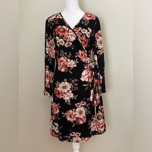 Peppermint Floral Wrap Around Dress
